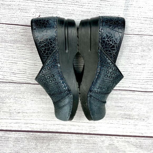Sanita Clogs 0060240 Professional Comfort Navy Patchwork Embossed Textured Sz 39 - Picture 6 of 9
